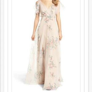 Jenny Yoo Cassie Pink Floral Dress NWOT